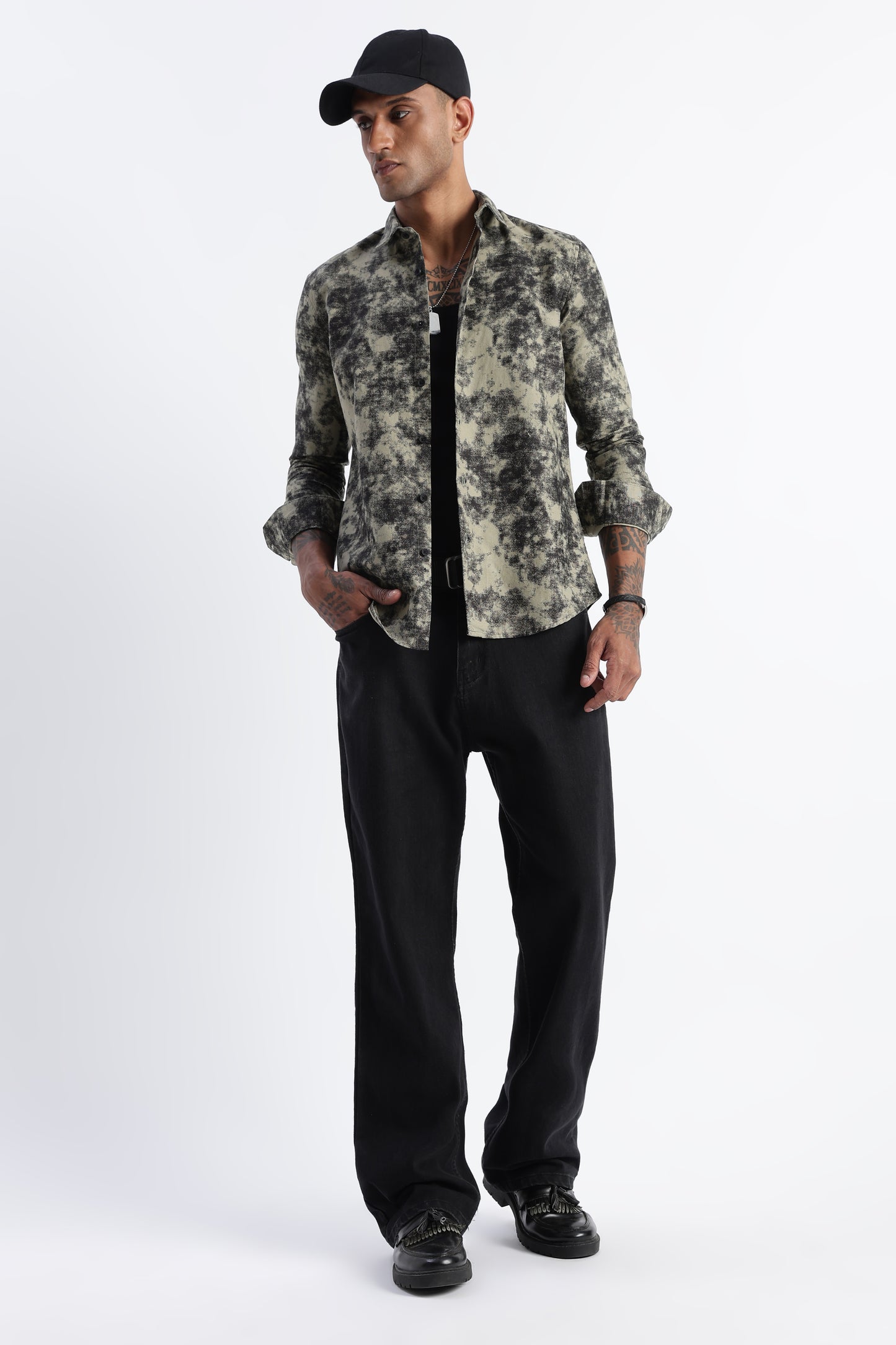 Cloud Print Shirt Lt Green