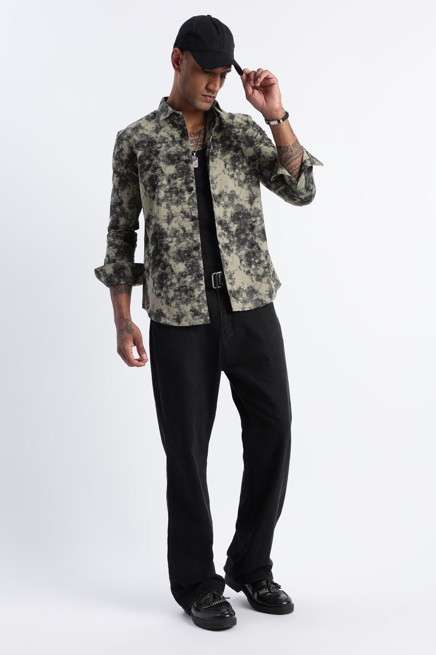 Cloud Print Shirt Lt Green