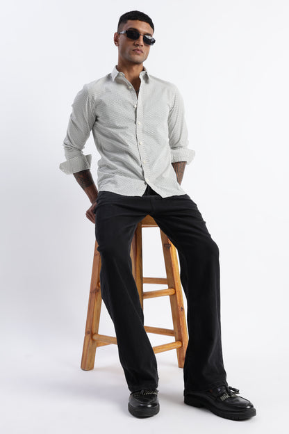 Micro-Print Shirt Off White