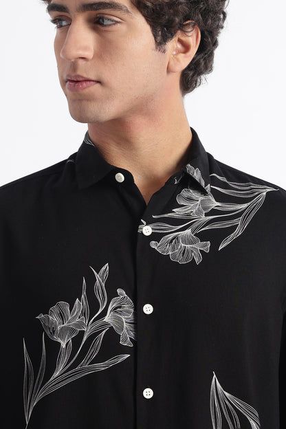 Modern Day Print Shirt Black
