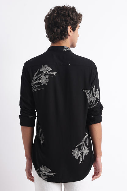 Modern Day Print Shirt Black