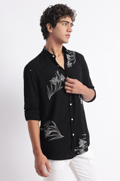 Modern Day Print Shirt Black
