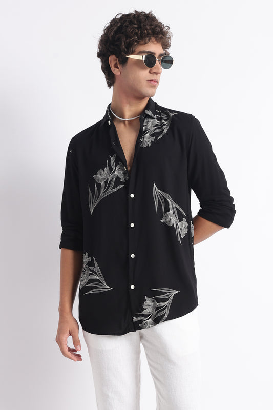 Modern Day Print Shirt Black