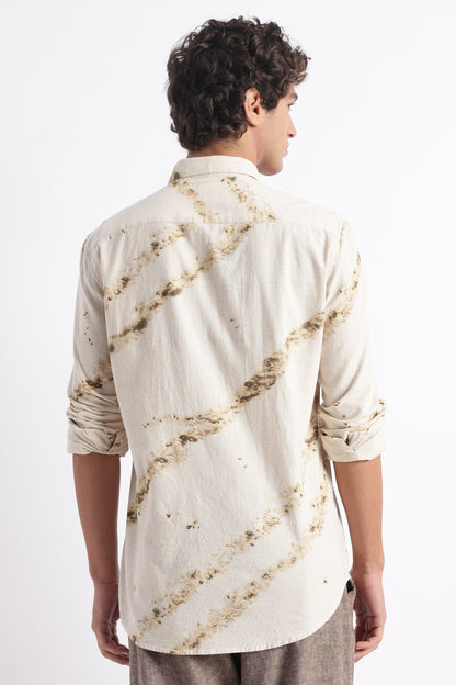 Modern Day Print Shirt Khaki