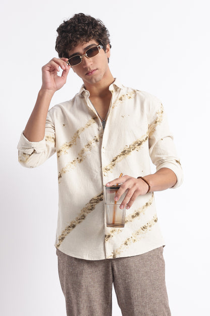 Modern Day Print Shirt Khaki