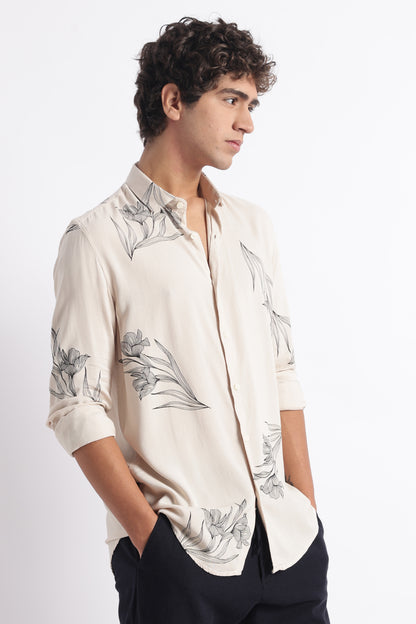 Modern Day Print Shirt Off White