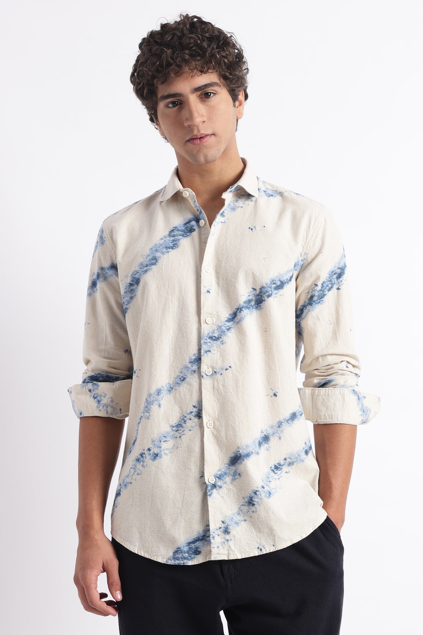 Modern Day Print Shirt Blue