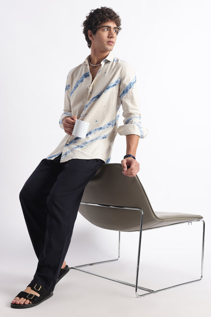 Modern Day Print Shirt Blue