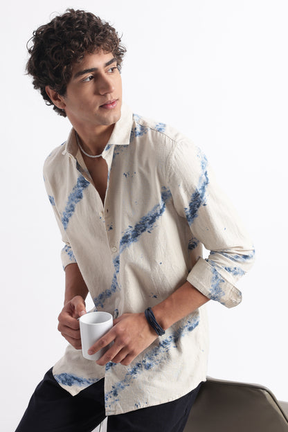 Modern Day Print Shirt Blue