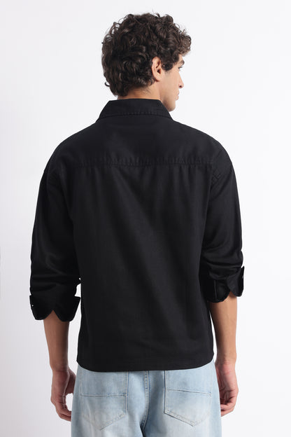 Everyday Layering Shacket Black