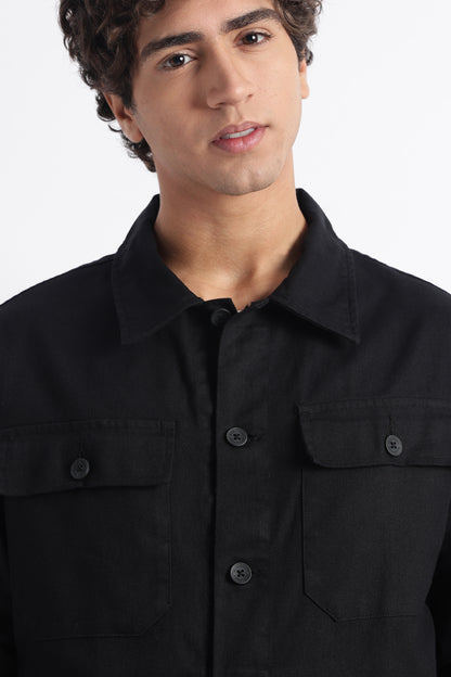 Everyday Layering Shacket Black