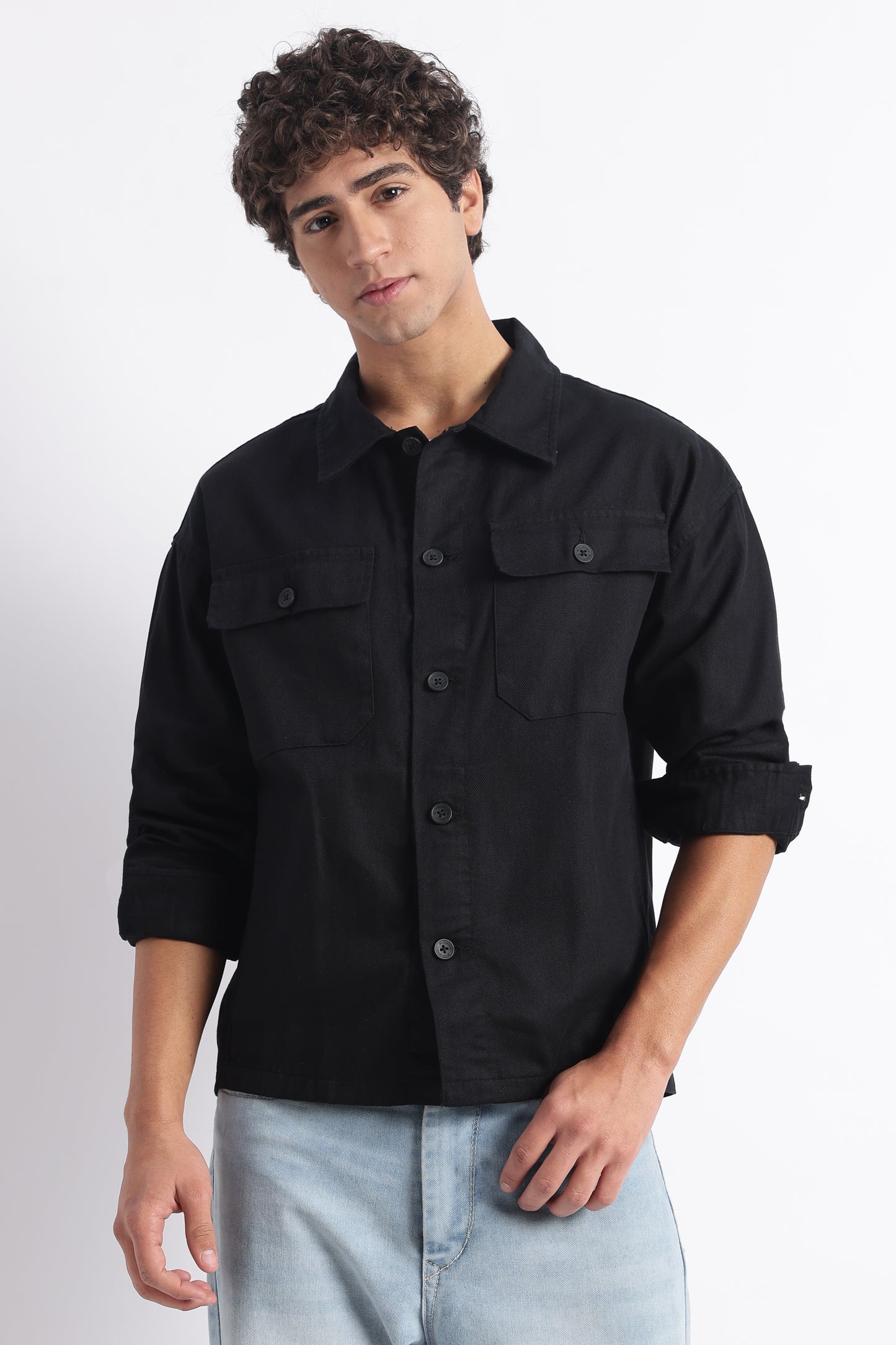 Everyday Layering Shacket Black