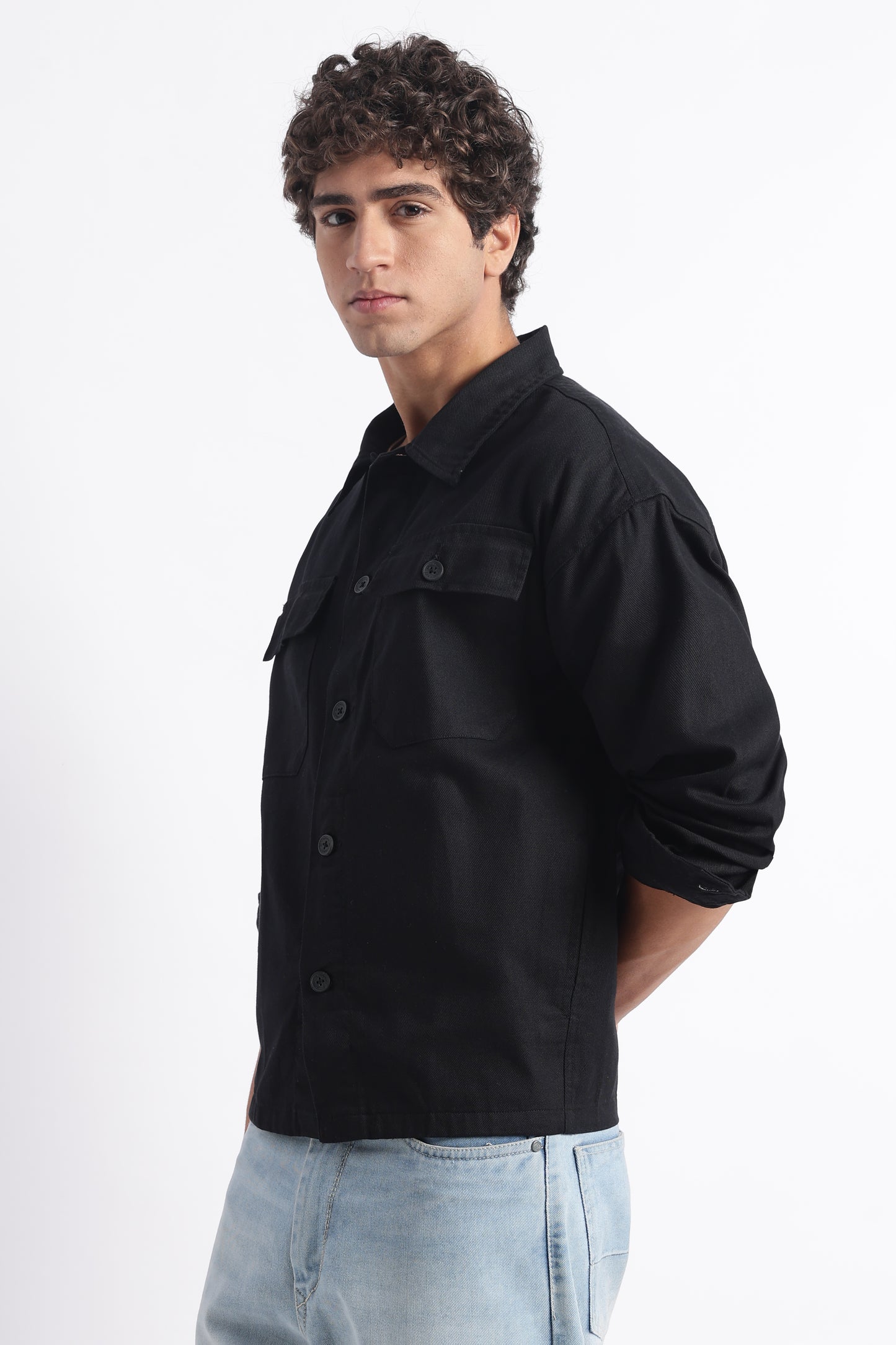 Everyday Layering Shacket Black