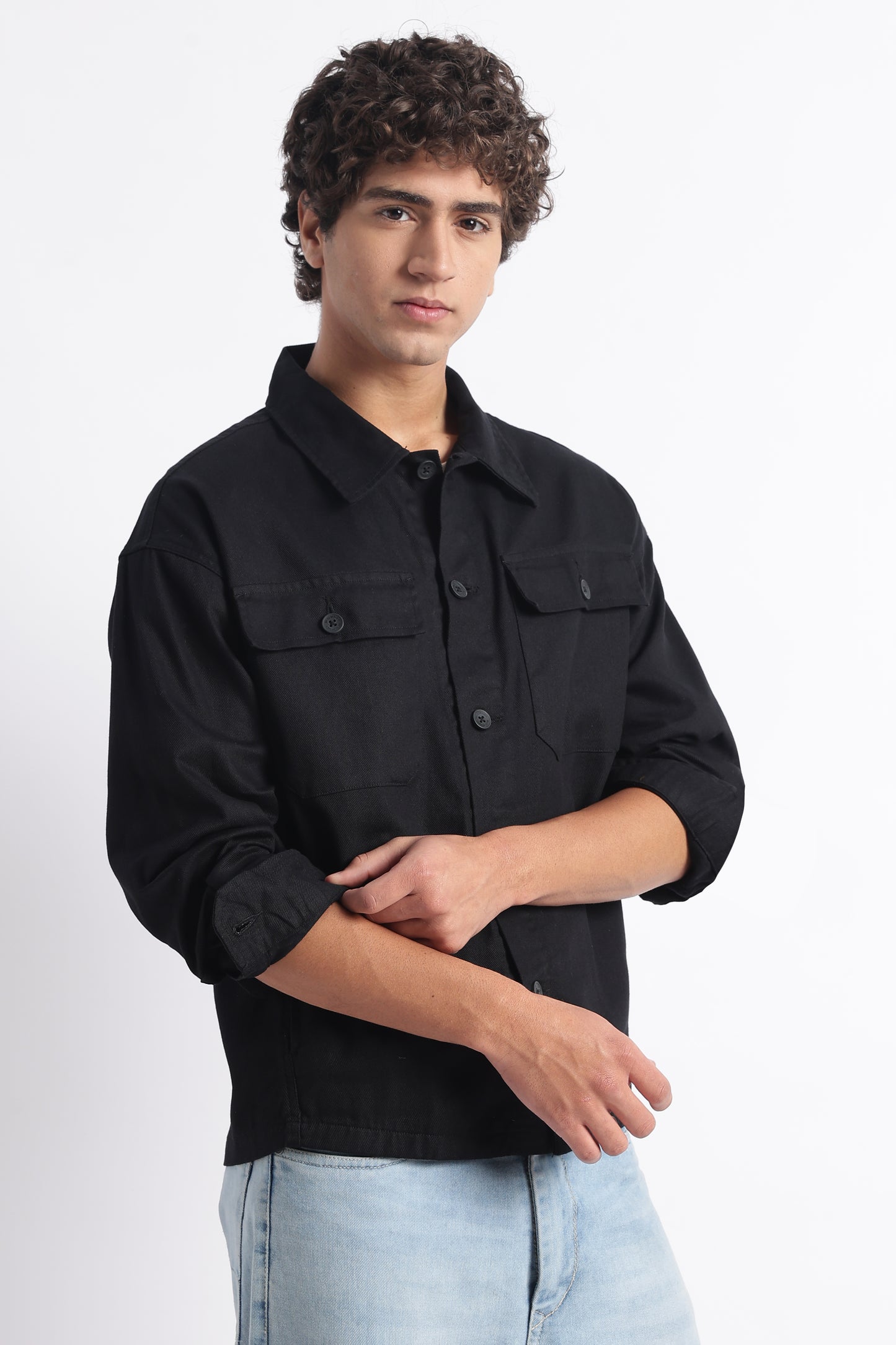 Everyday Layering Shacket Black