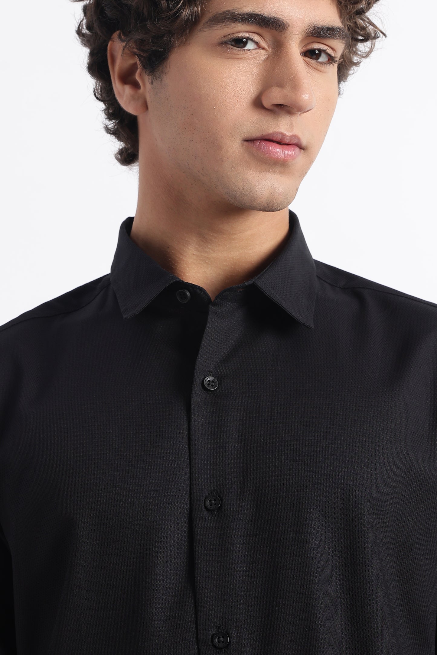 Classic Dobby Solid Shirt Black