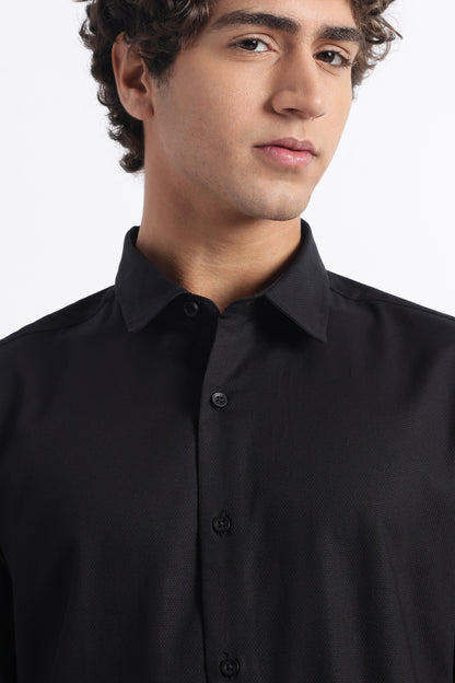 Classic Dobby Solid Shirt Black