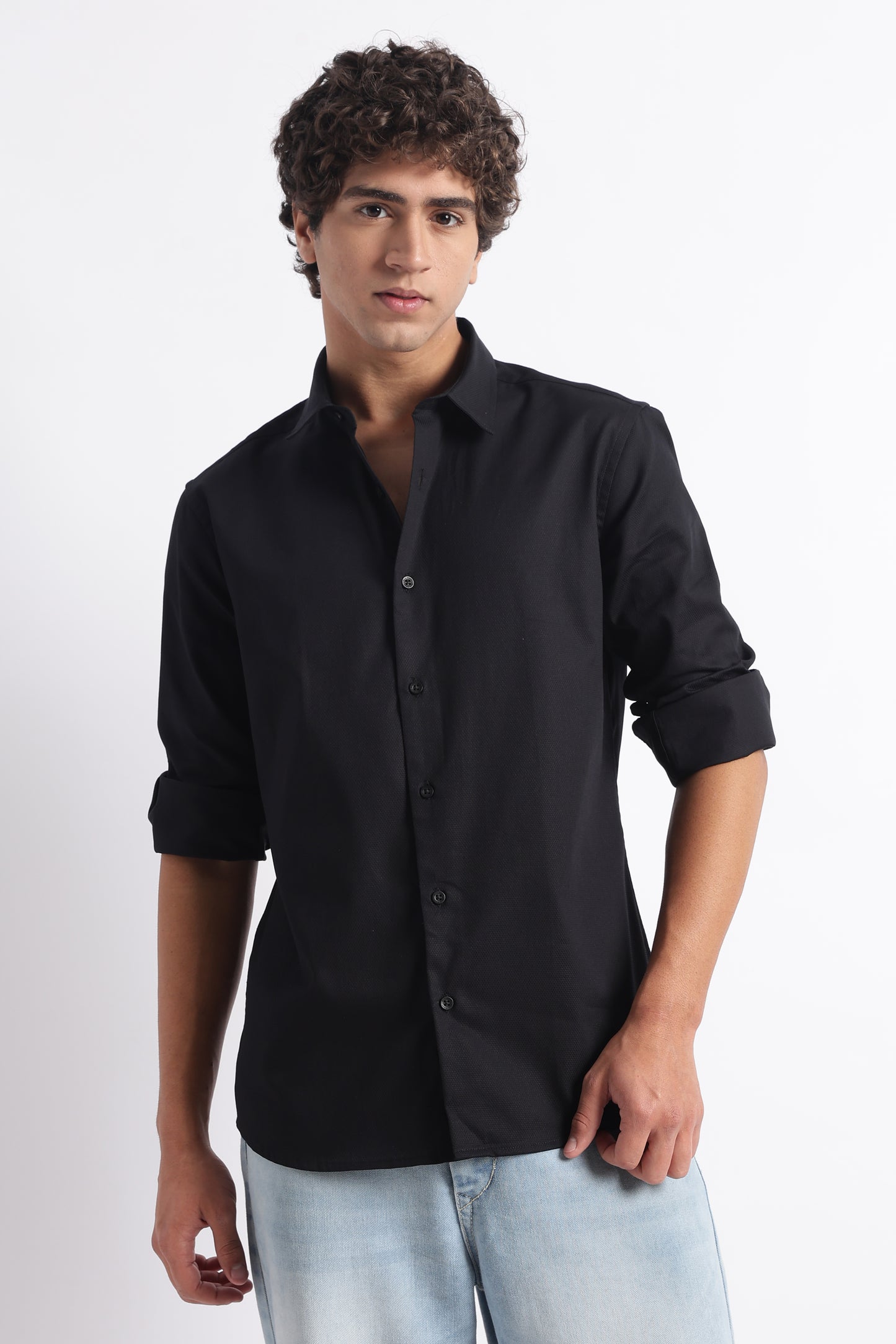 Classic Dobby Solid Shirt Black