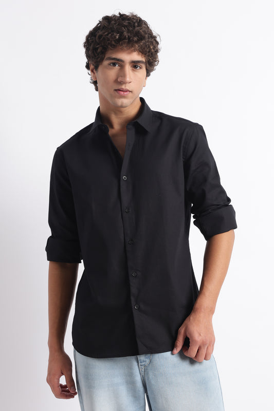 Classic Dobby Solid Shirt Black