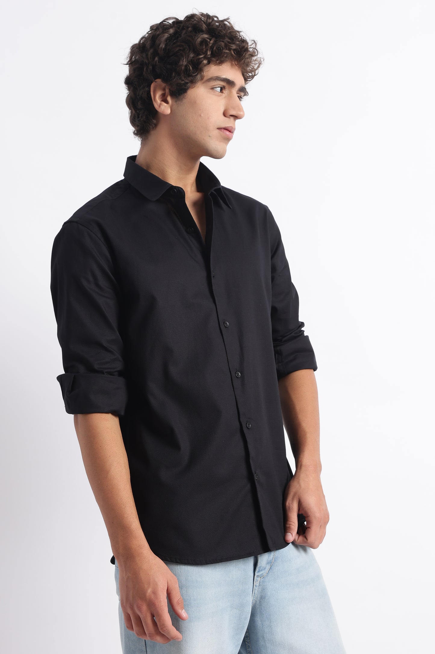 Classic Dobby Solid Shirt Black