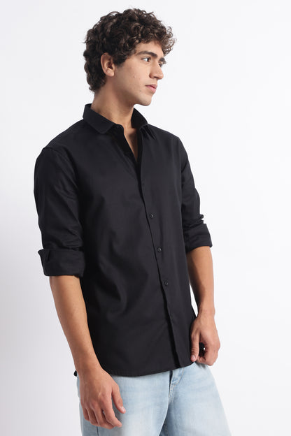Classic Dobby Solid Shirt Black