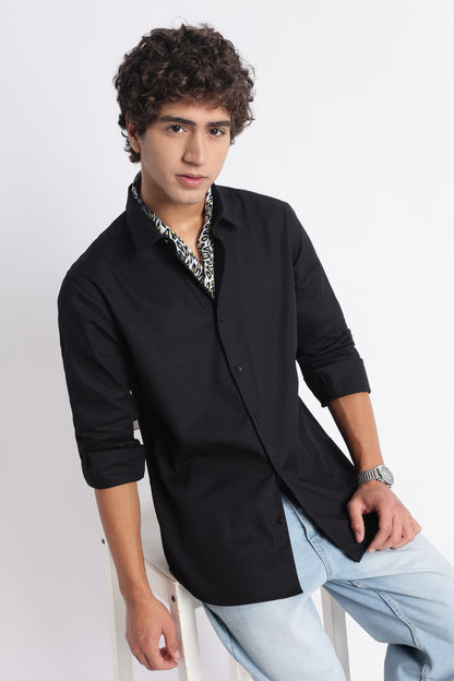 Classic Dobby Solid Shirt Black