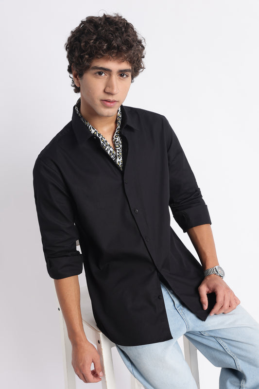 Classic Dobby Solid Shirt Black