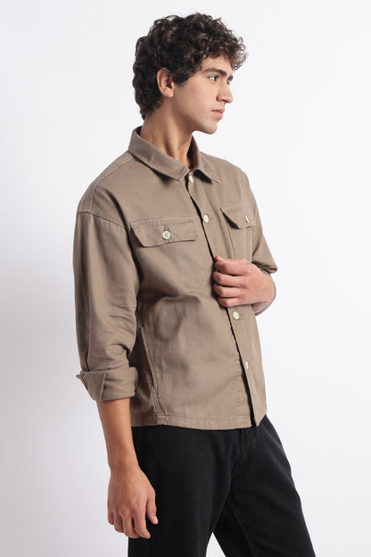 Everyday Layering Shacket Khaki