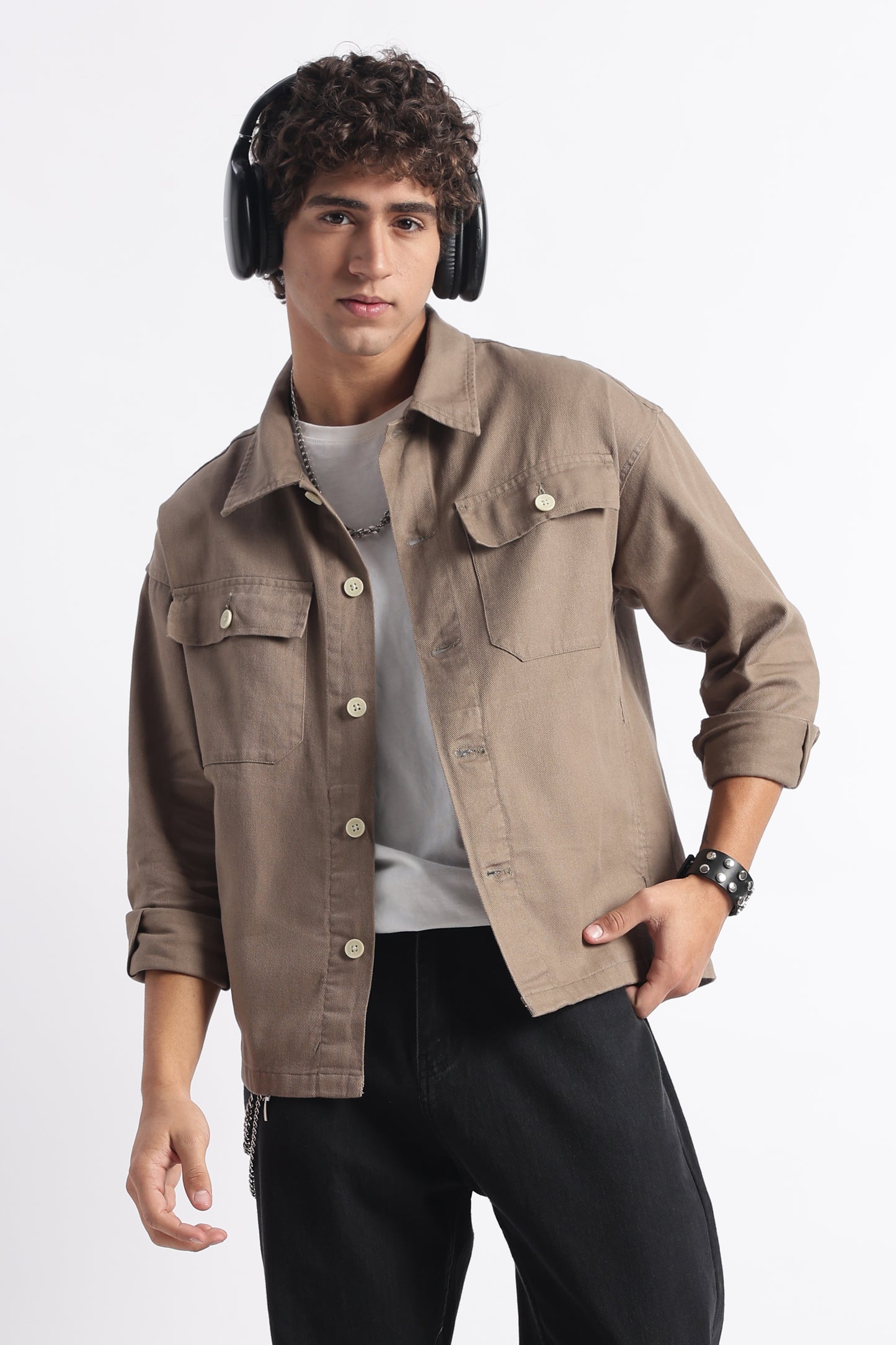 Everyday Layering Shacket Khaki