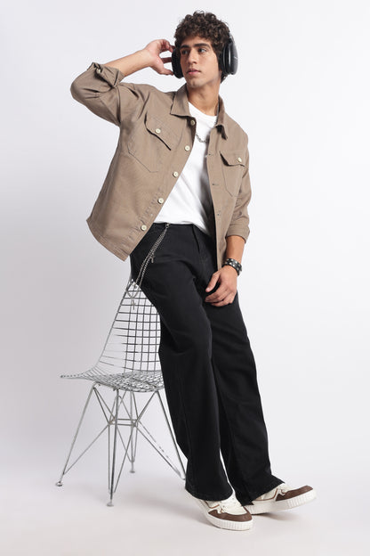 Everyday Layering Shacket Khaki