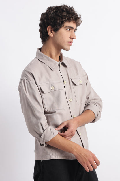 Everyday Layering Shacket Beige