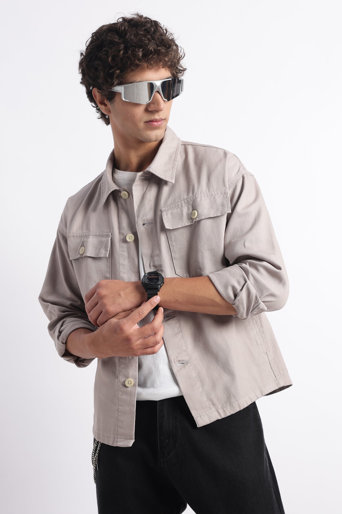 Everyday Layering Shacket Beige