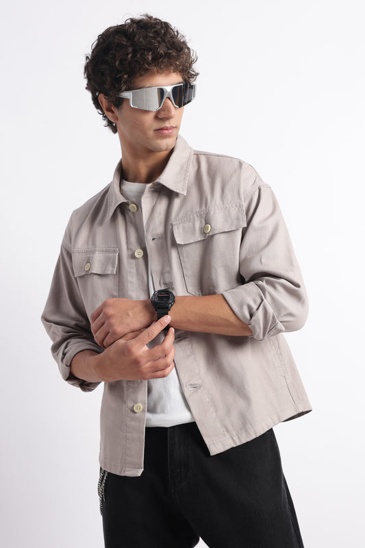 Everyday Layering Shacket Beige