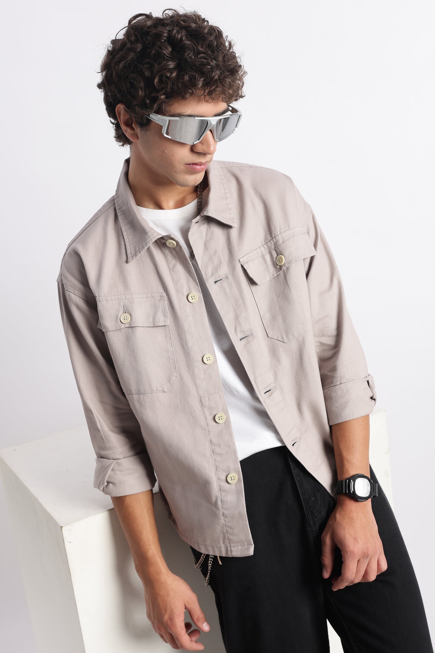 Everyday Layering Shacket Beige