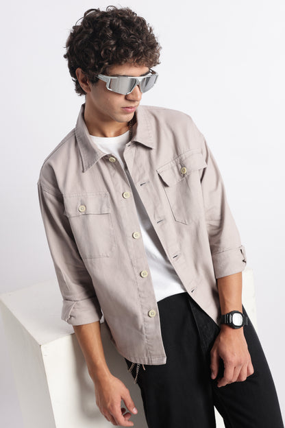 Everyday Layering Shacket Beige