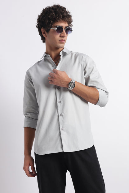 Classic Dobby Solid Shirt Grey