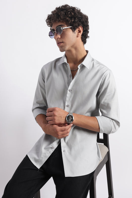 Classic Dobby Solid Shirt Grey