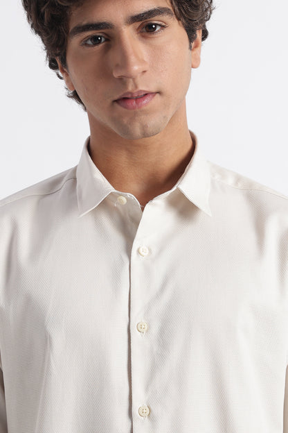 Classic Dobby Solid Shirt Off White