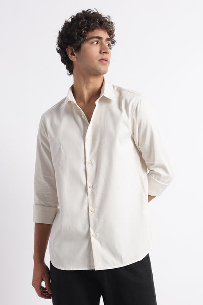 Classic Dobby Solid Shirt Off White