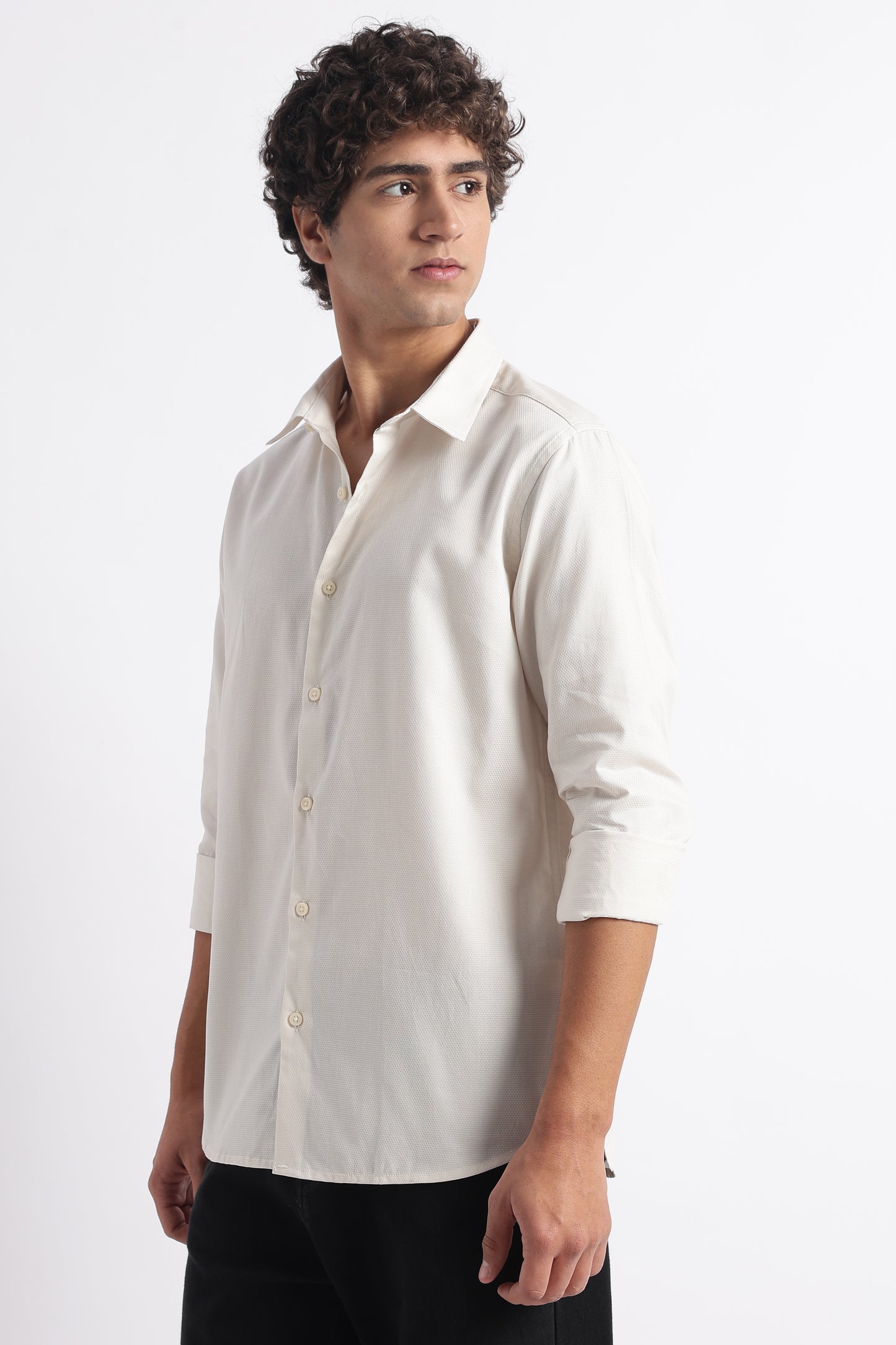Classic Dobby Solid Shirt Off White