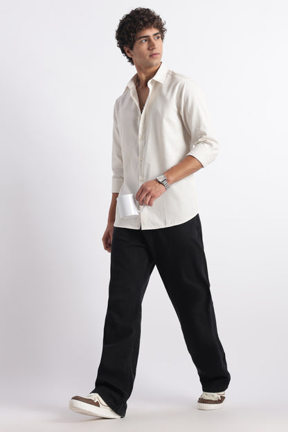 Classic Dobby Solid Shirt Off White