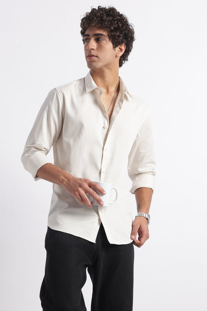 Classic Dobby Solid Shirt Off White