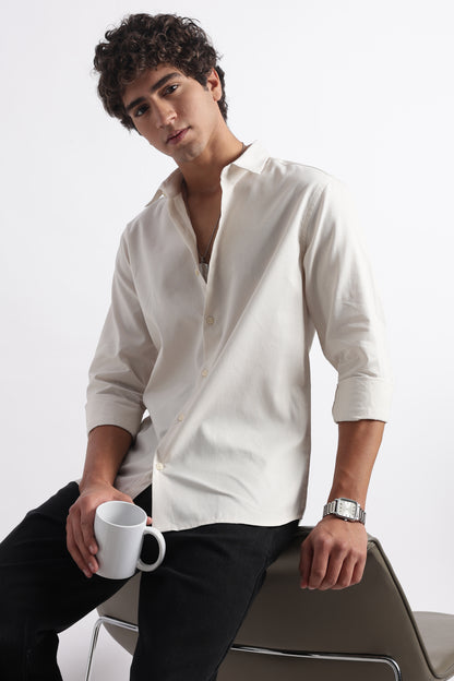 Classic Dobby Solid Shirt Off White