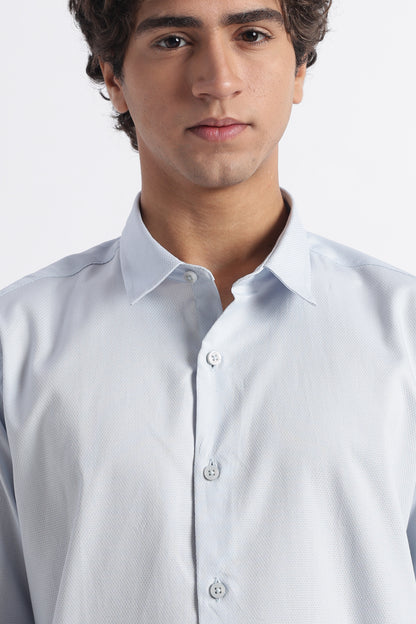 Classic Dobby Solid Shirt Blue