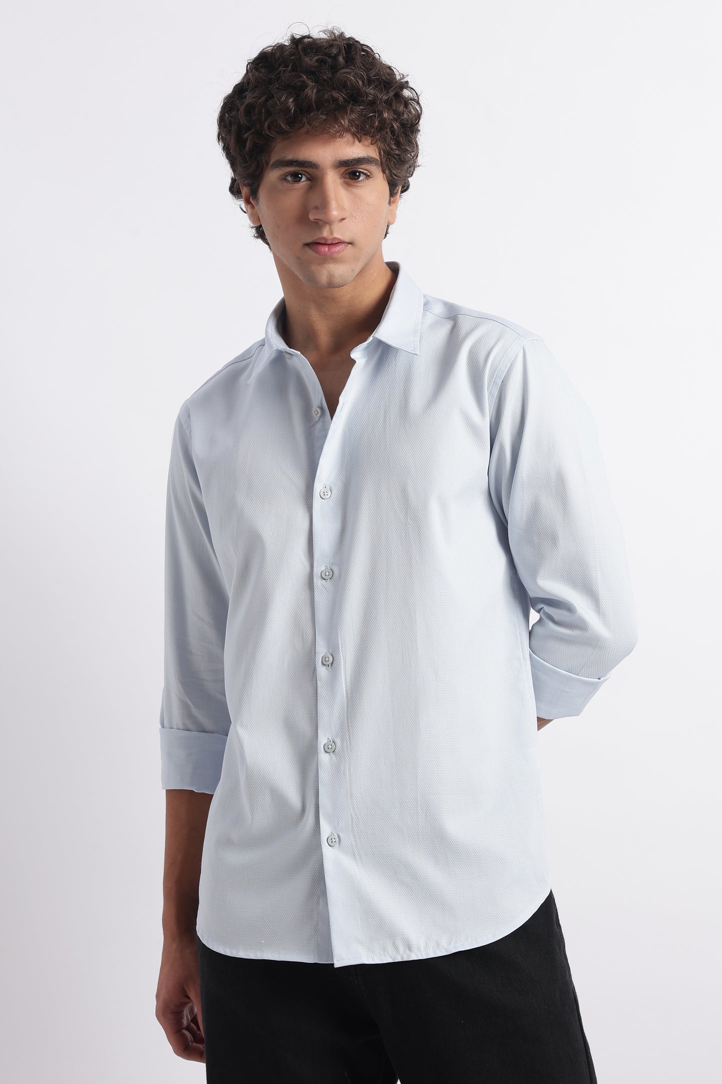 Classic Dobby Solid Shirt Blue