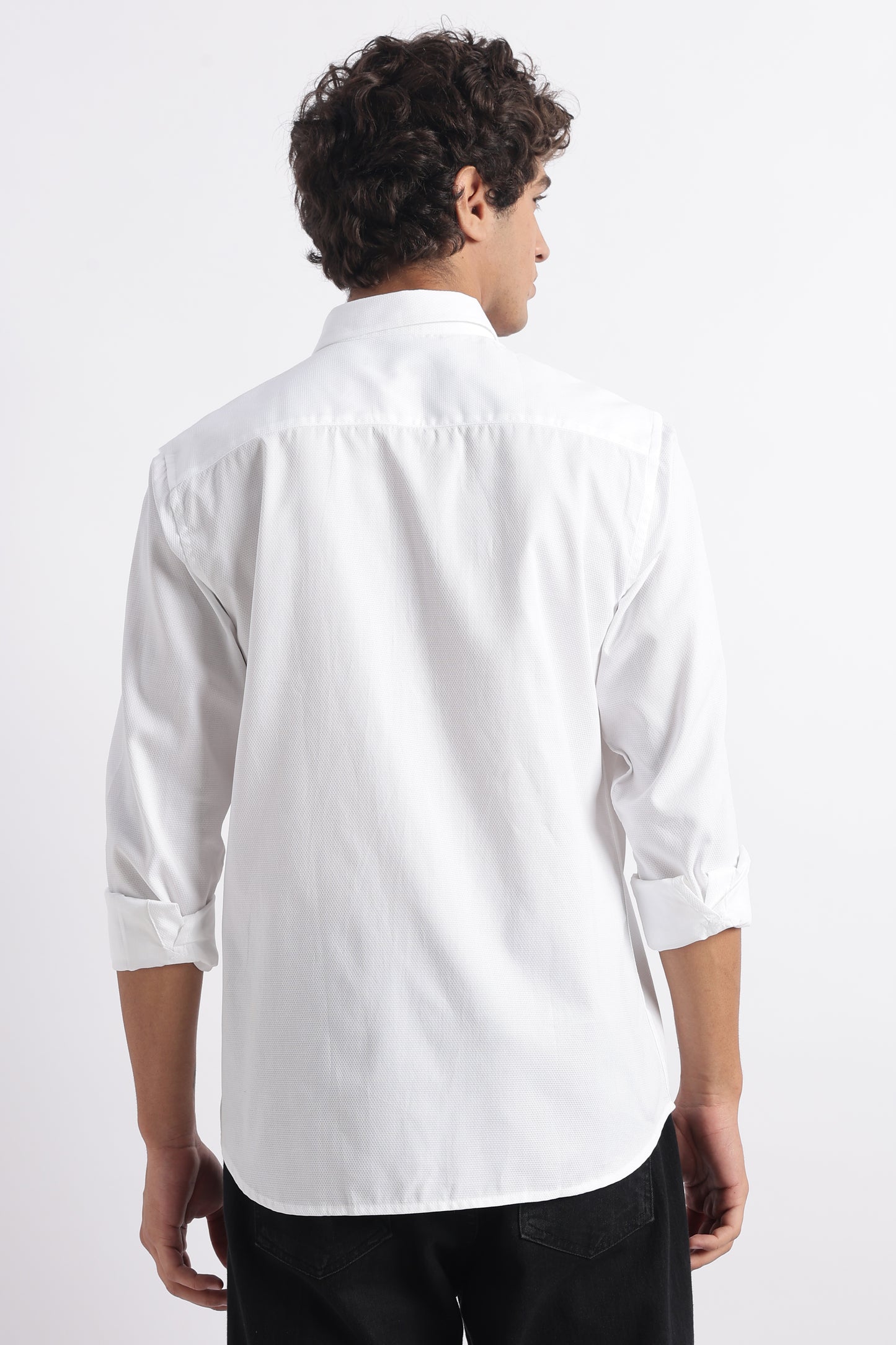 Classic Dobby Solid Shirt White