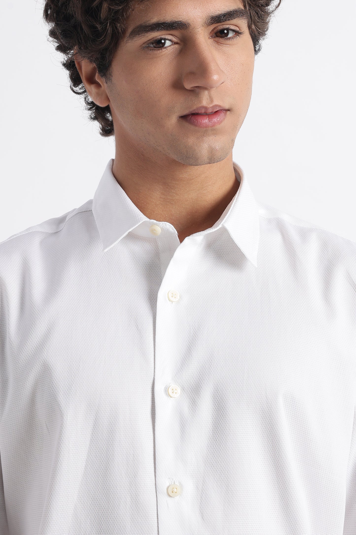 Classic Dobby Solid Shirt White