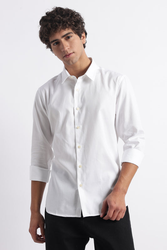 Classic Dobby Solid Shirt White
