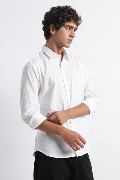 Classic Dobby Solid Shirt White