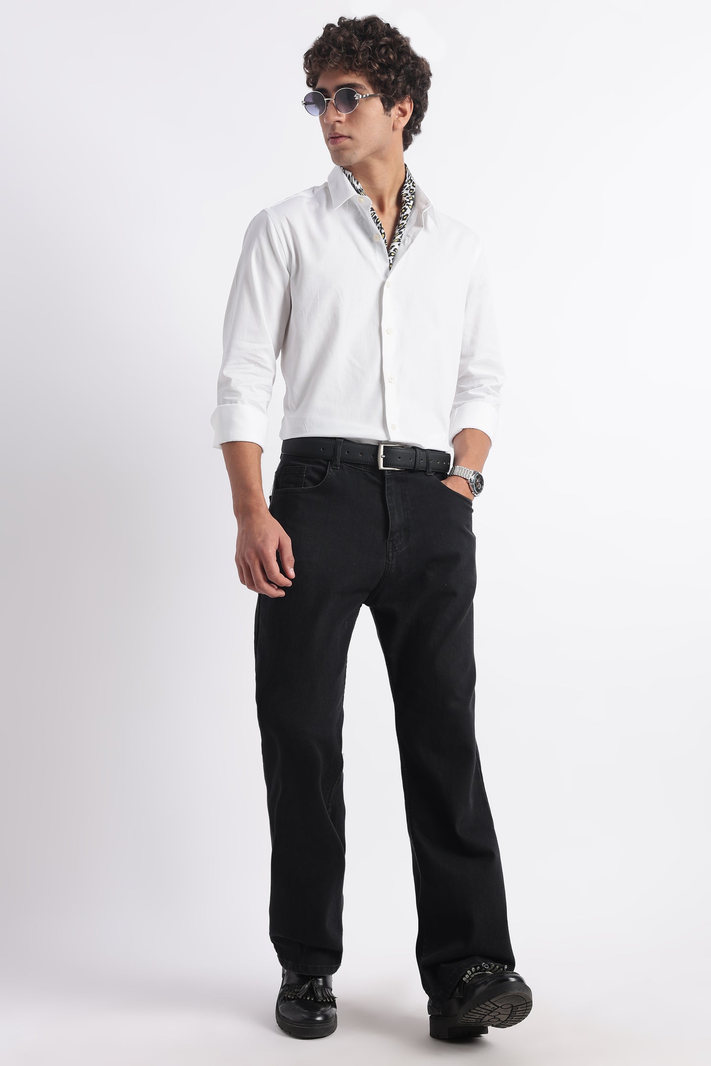 Classic Dobby Solid Shirt White