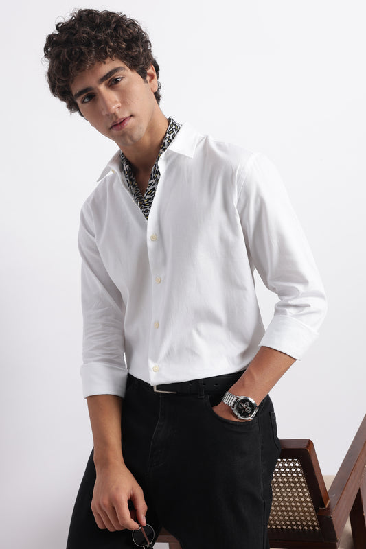 Classic Dobby Solid Shirt White